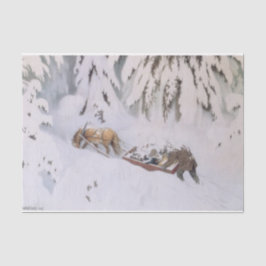Weihnachtsreise durch den Schnee (von Kittelsen) Seidenpapier