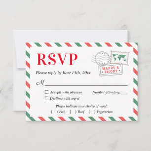 Weihnachtsreise Hochzeitsfeier RSVP Card Postkarte