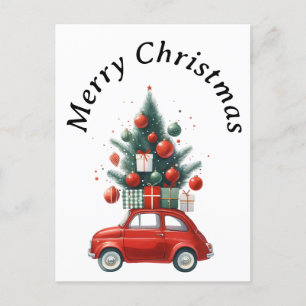 Weihnachtsreise mit Geschenken Feiertagspostkarte