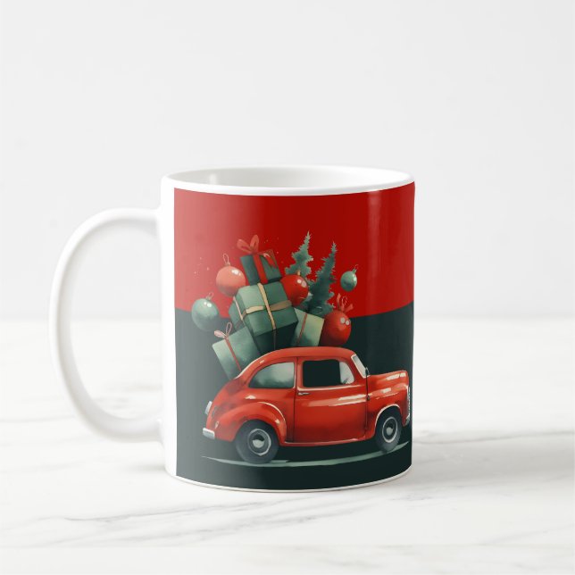 Weihnachtsreise mit Geschenken Kaffeetasse (Links)