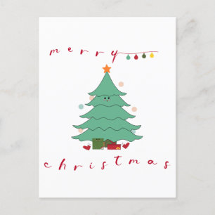 Weihnachtsreise Postkarte Kawaii Christmas Tree