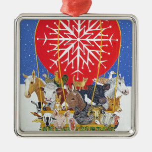 Weihnachtsreise Silbernes Ornament