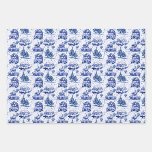 Weihnachtsreise - Weihnachtsfeiern   3 Farben Geschenkpapier Set