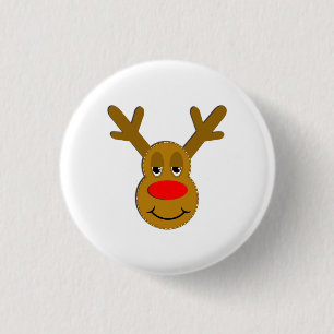 Weihnachtsren-Gesicht Button