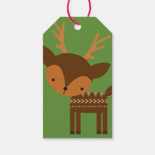 Weihnachtsren-Grün-kundenspezifische Geschenkanhänger