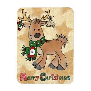 Weihnachtsren mit Sternen Magnet