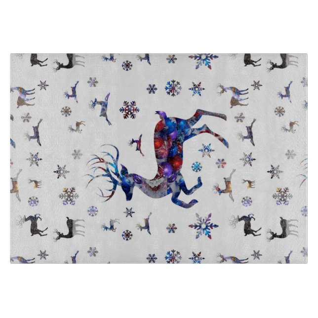 Weihnachtsren Schneidebrett (Vorderseite)