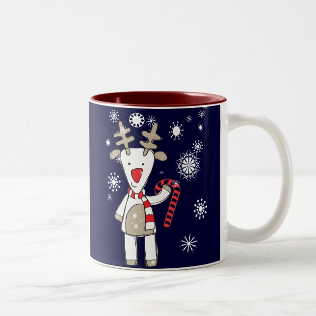 Weihnachtsren-Tasse Zweifarbige Tasse (Rechts)