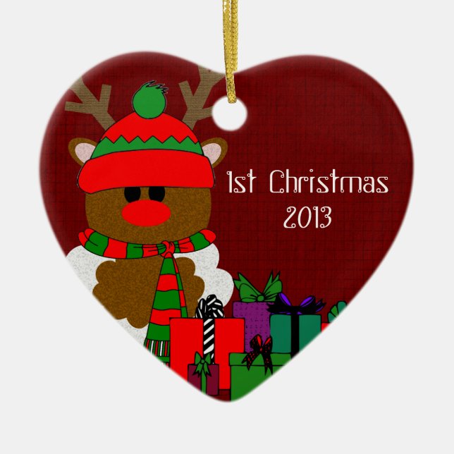 Weihnachtsren und -geschenke keramik ornament (Vorne)