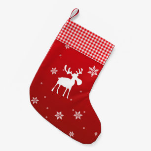 Weihnachtsren und Schneeflocken - Strumpf Kleiner Weihnachtsstrumpf