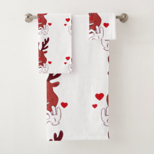 Weihnachtsrengesicht Badhandtuch Set