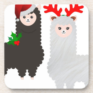 weihnachtsrentier-alpakas untersetzer