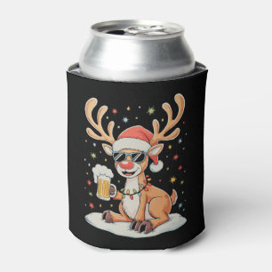 Weihnachtsrentier Bier Xmas Lichter Santa Urlaub Dosenkühler