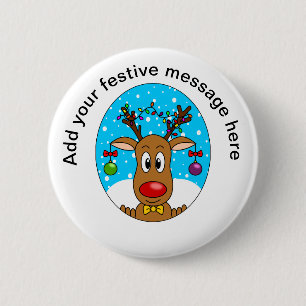 Weihnachtsrentier Button