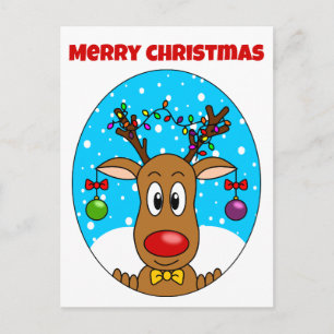 Weihnachtsrentier Feiertagspostkarte