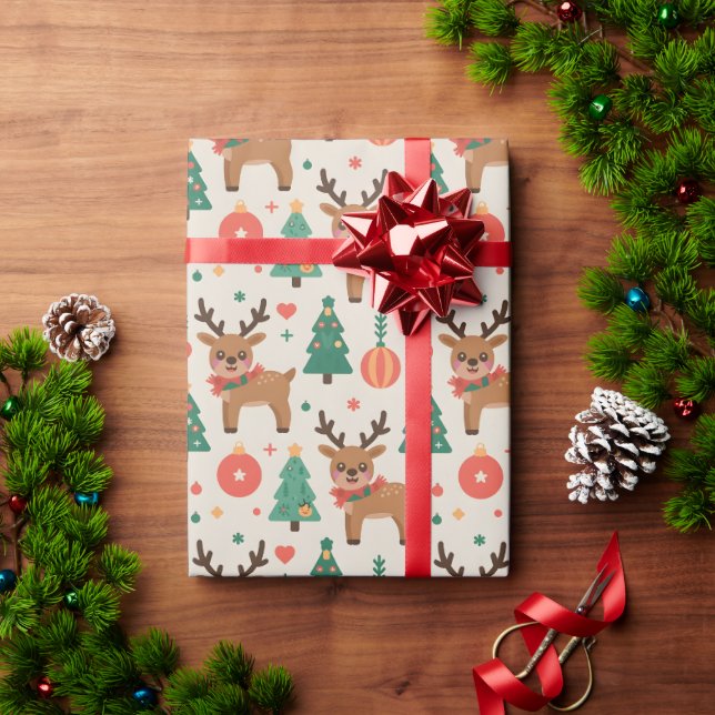 Weihnachtsrentier-Geschenkpapier Geschenkpapier (Feiertagsgeschenk)