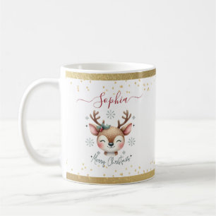 Weihnachtsrentier-Gesicht Feiertagsgeschenke Kaffeetasse