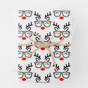 Weihnachtsrentier Leopardengläser Urlaub Geschenkpapier Set
