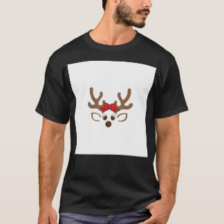 Weihnachtsrentier - Niedlicher Happy Rentier mit T-Shirt