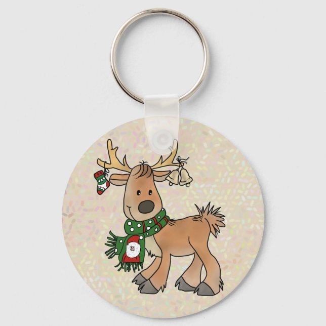 Weihnachtsrentier Schlüsselanhänger (Vorderseite)