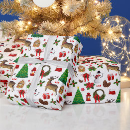 Weihnachtsrentier-Schneemänner Weihnachtsgeschenke Geschenkpapier
