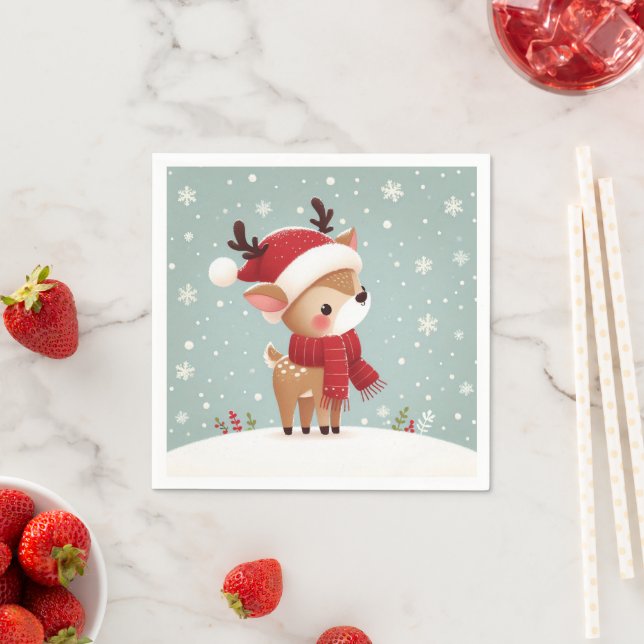 Weihnachtsrentier Serviette (Beispiel)