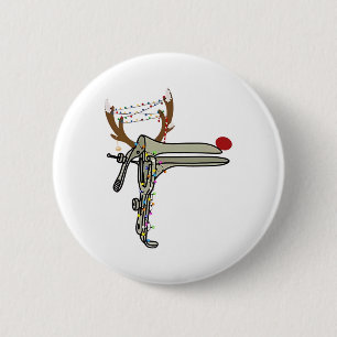Weihnachtsrentier-Spekulum-Krankenschwester Frauen Button