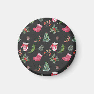 Weihnachtsrentier: Wasserfarbene nahtlose Muster Magnet