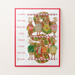 WEIHNACHTSRENTIERE 11x14 großes Puzzle mit großen