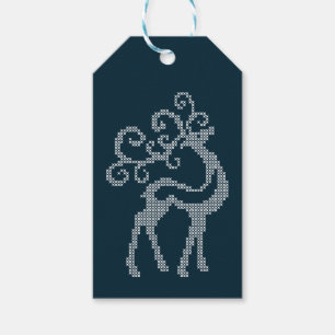 Weihnachtsrentiere begehren das neue Jahr des Jung Geschenkanhänger