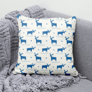 Weihnachtsrentiere. Blauwaldtiermuster Kissen
