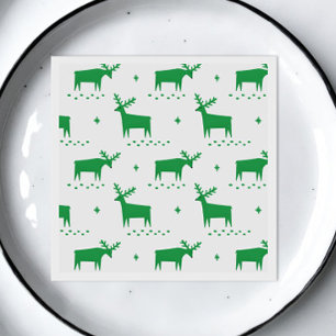 Weihnachtsrentiere. Grünwaldtiermuster Serviette