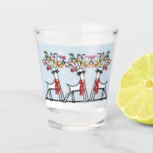 Weihnachtsrentiere mit Schneeflocken