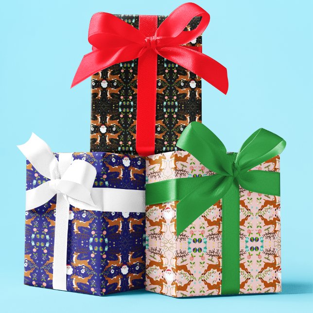 Weihnachtsrentiere Nahtloses Muster Geschenkpapier Set (Von Creator hochgeladen)