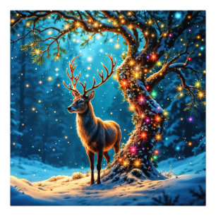 Weihnachtsrentiere Nordpol Fantasiekunst Fotodruck