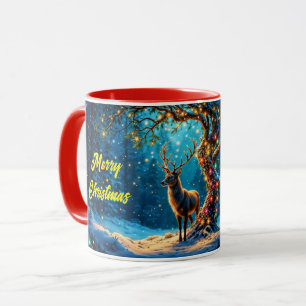 Weihnachtsrentiere Nordpol Fantasiekunst Tasse