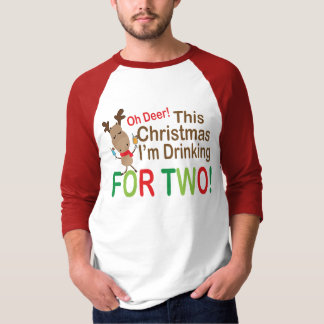 Weihnachtsrentiere trinken für zwei Schwangeren T-Shirt