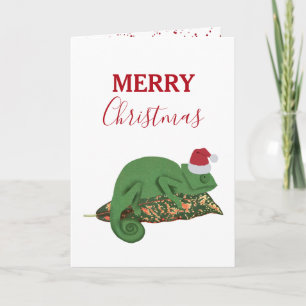 Weihnachtsreptilien, Echsen und Amphibien Feiertagskarte