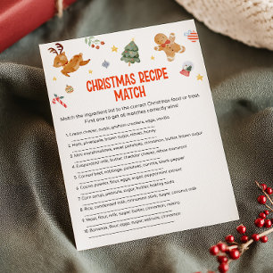 Weihnachtsrezept-Paarungsspiel Feiertagskarte