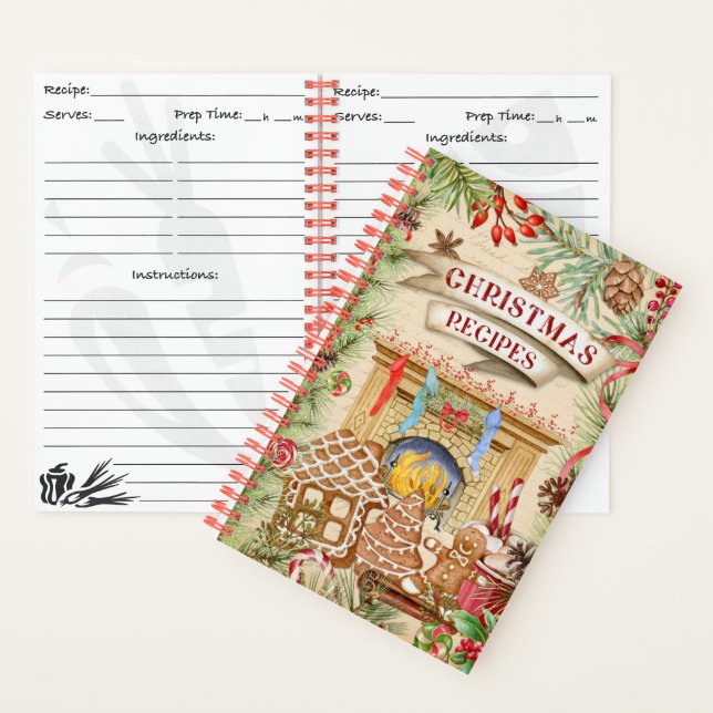 Weihnachtsrezepte Gingerbrot Rezept Notebook Notizbuch (Innen)
