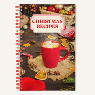 Weihnachtsrezepte Retro-Feiertagsrezepte Notizbuch