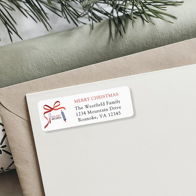 Weihnachtsrezepte Weihnachtskarte Rücksendeadresse (Holiday Recipes Christmas Card Return Address Label)