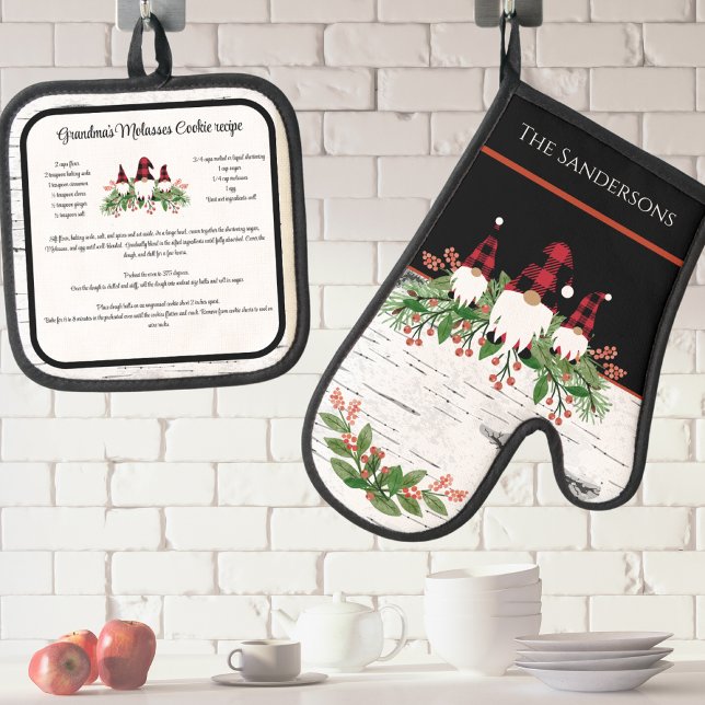 Weihnachtsrezeptorkekse Vintages Genom Ofenhandschuh & Topflappen-Set (Von Creator hochgeladen)