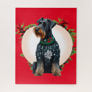Weihnachtsriese Schnauzer in Ugly Sweater Puzzle