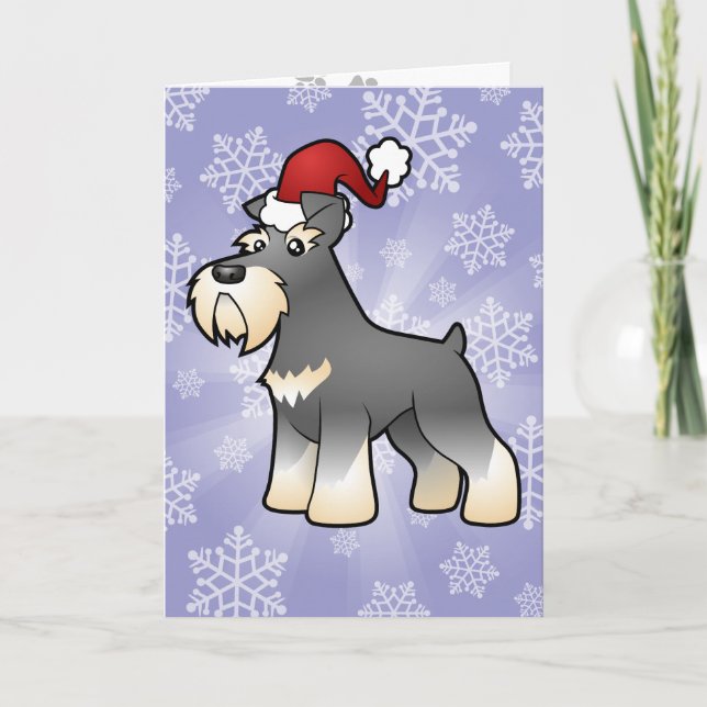 Weihnachtsriese/Standard/Miniaturschnauzer Feiertagskarte (Vorderseite)