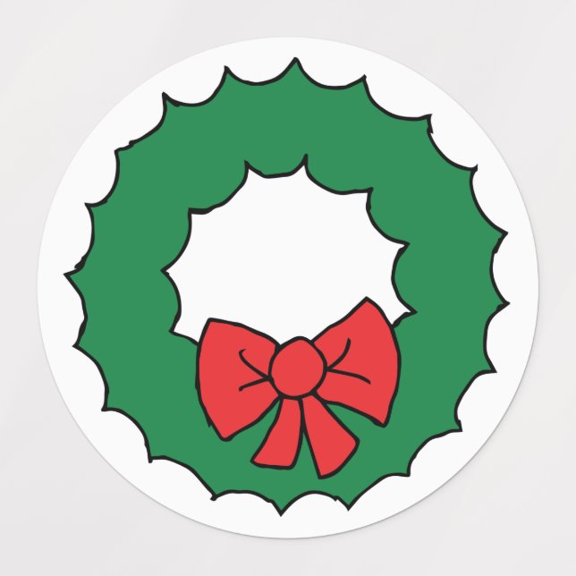 Weihnachtsriff Zeichnend Weihnachtsgarland-Clipart Etiketten (Design 1)