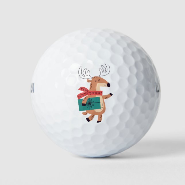 Weihnachtsrinder Golfball (Vorderseite)
