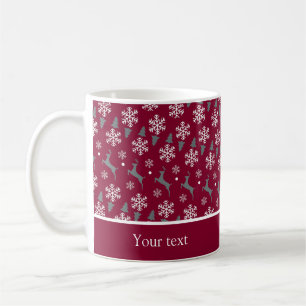 Weihnachtsrinder tief dunkelrot kaffeetasse