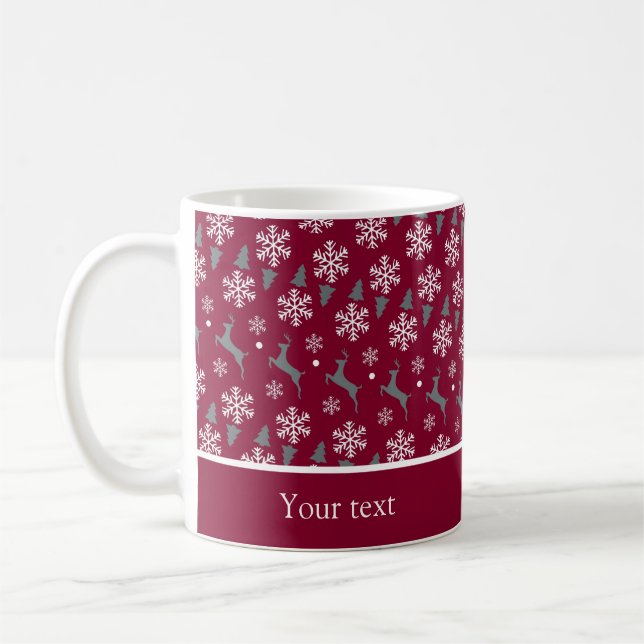Weihnachtsrinder tief dunkelrot kaffeetasse (Links)