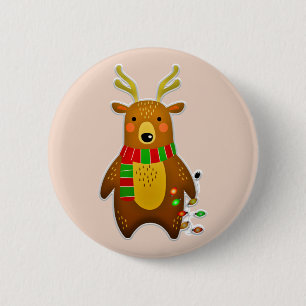 Weihnachtsrinderknopf Button